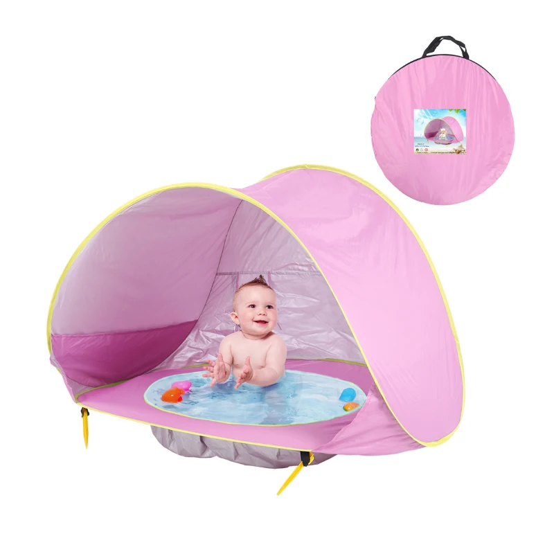 Tienda de campaña con piscina para bebés, refugio solar infantil con protección UV e impermeable