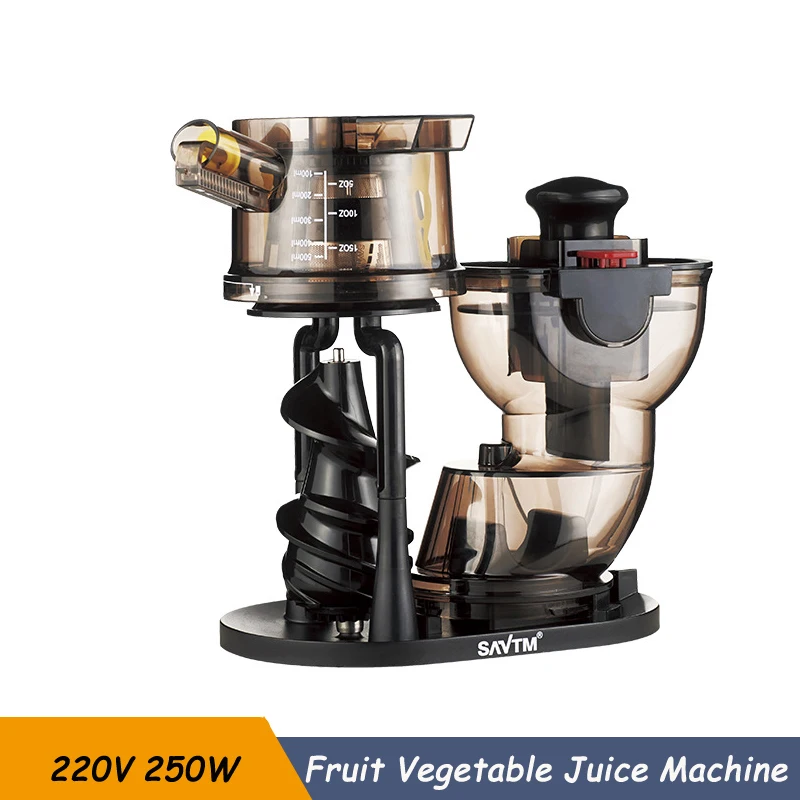 Commercial Electric Slow Juicer Machine 7-Segment Helical Cold Press Extractor Filter Free Easy Clean Fruit Juicer AC-Motor 250W