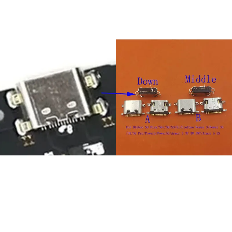 2-100 шт. USB-разъемы для зарядки, док-станции Type-C для Bluboo S8 Plus, S3, S1, Ulefone Armor 3T, 3W, 3WT, Power 3, 3S, 5, 5S