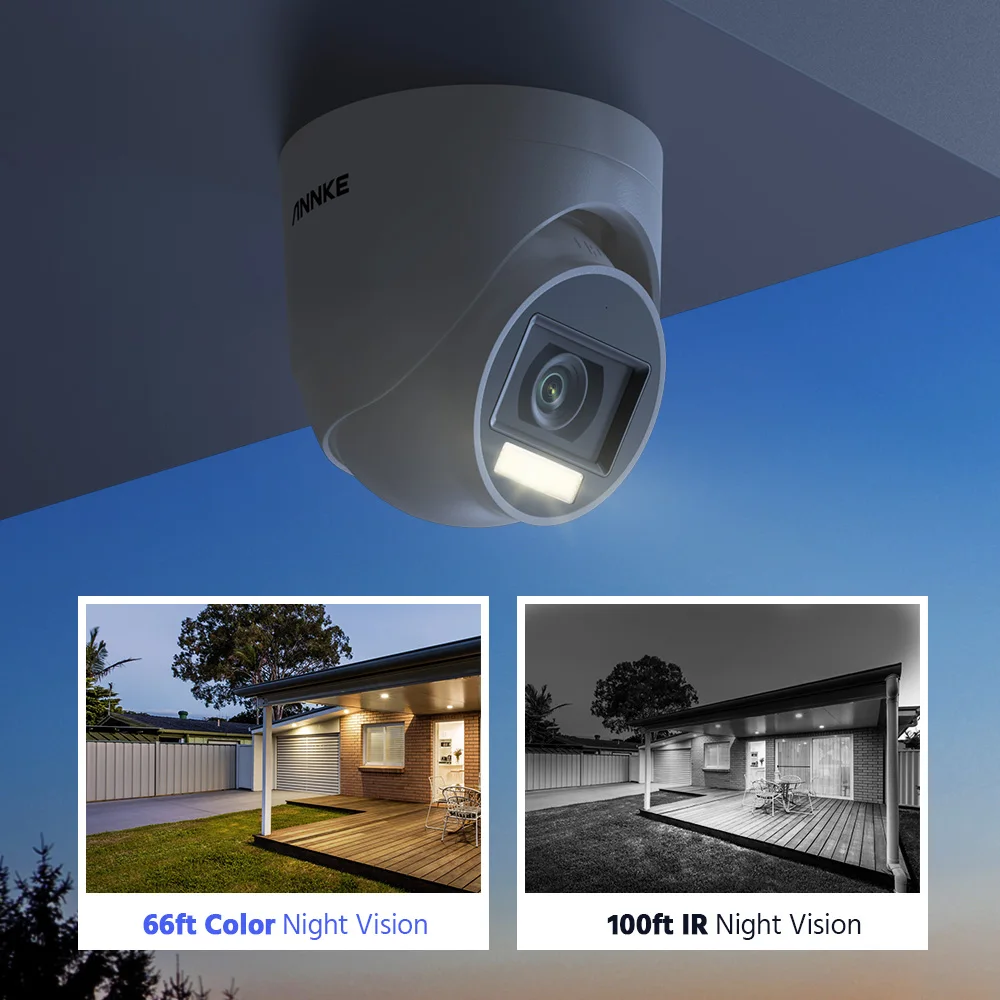 ANNKE ADLK500 3K Home Surveillance Systems 8 CH DVR With 2.8mm Turret Camera, TVI/AHD/CVI/CVBS, Color & IR Night Vision, Audio Wired Security System view 3