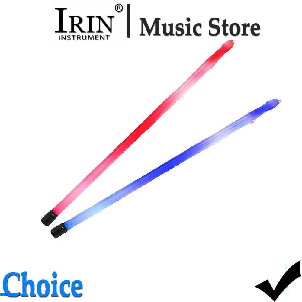 IRIN 1 Pair Drum Sticks Acrylic Material Shining Flash Luminous Drumsticks Colorful Jazz Style For Concert Percussion Parts