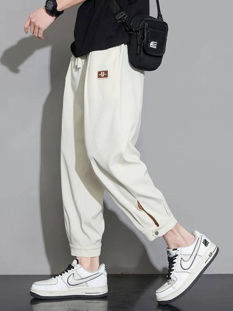 

STA Store Qui Dry Ice Silk Pants Men's Summer Thin Loose Fit Nine-Tenths Trendy Brand Casual Loose Cuffed