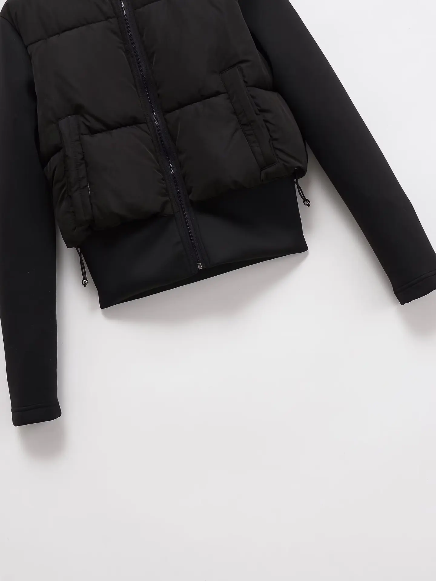 KIDCRKJ Karierte Winter-Parka-Jacke für Damen, schwarz, Stehkragen, langärmelig, gepolsterter Mantel für Damen, verdickter warmer Baumwollmantel für Damen – Detail 5