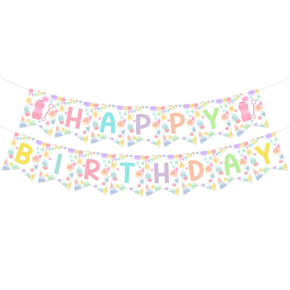 

Felivid Bubble Birthday Party Decorations, Bubble Happy Birthday Banner Pastel for Girls Pop on Over Bubble Theme Birthday Party