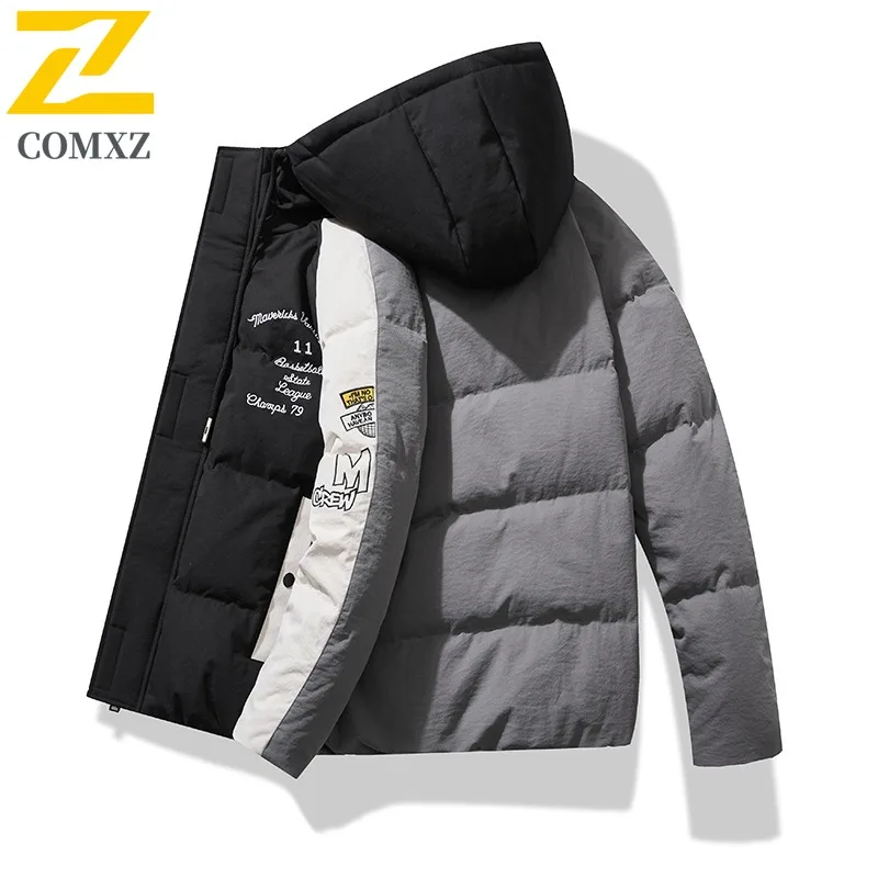 COMXZ Men's Cotton Padded Jacket Stylish Trendy Lightweight Warm Travel Padding Coat Snowy Minimalist Comfortable Winter Jacket