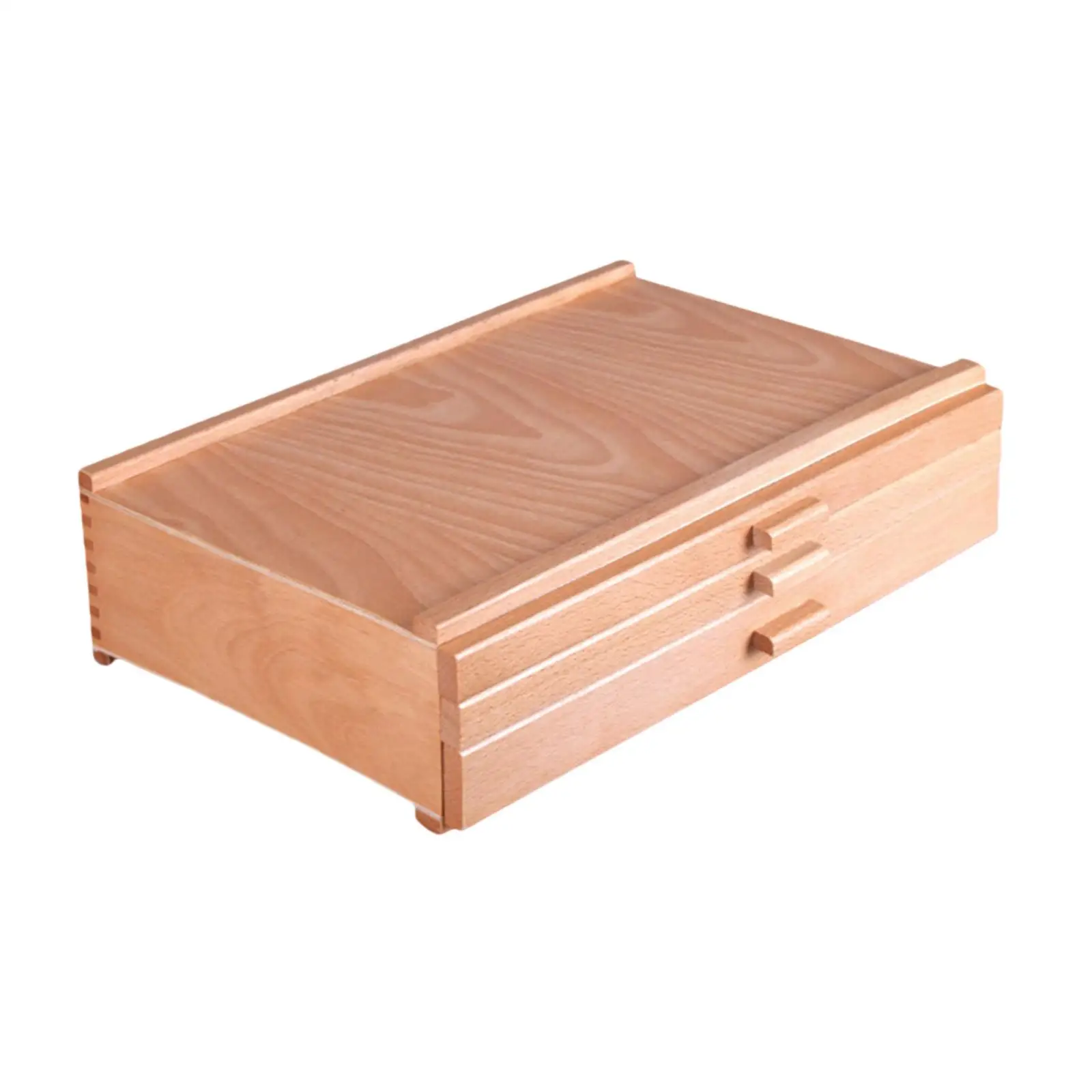 Wooden Artist Storage Supply Box Storage Box 3 Drawers Multi Function with