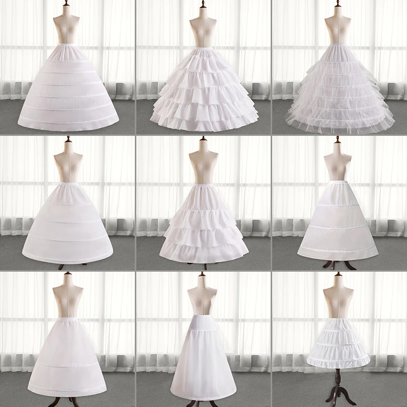 Wedding Dresses For Woman Petticoat Long Crinoline For Quince Years Dress Pettill With Hoops Pleated Skirt Cosplay Accessories