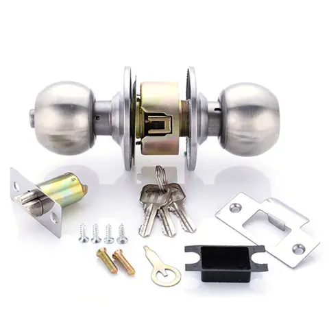 Universella dörrhandtagsknoppar Sovrum Vardagsrumslås Badrum Entrélås Inredning Runt lås Tillbehör med nycklar Dörrlås 8 best sales dörrlycka - №1