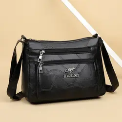 Fashion Ladies PU Leather Bag Women Crossbody Bag Multi-layer Shoulder Bags Handbag