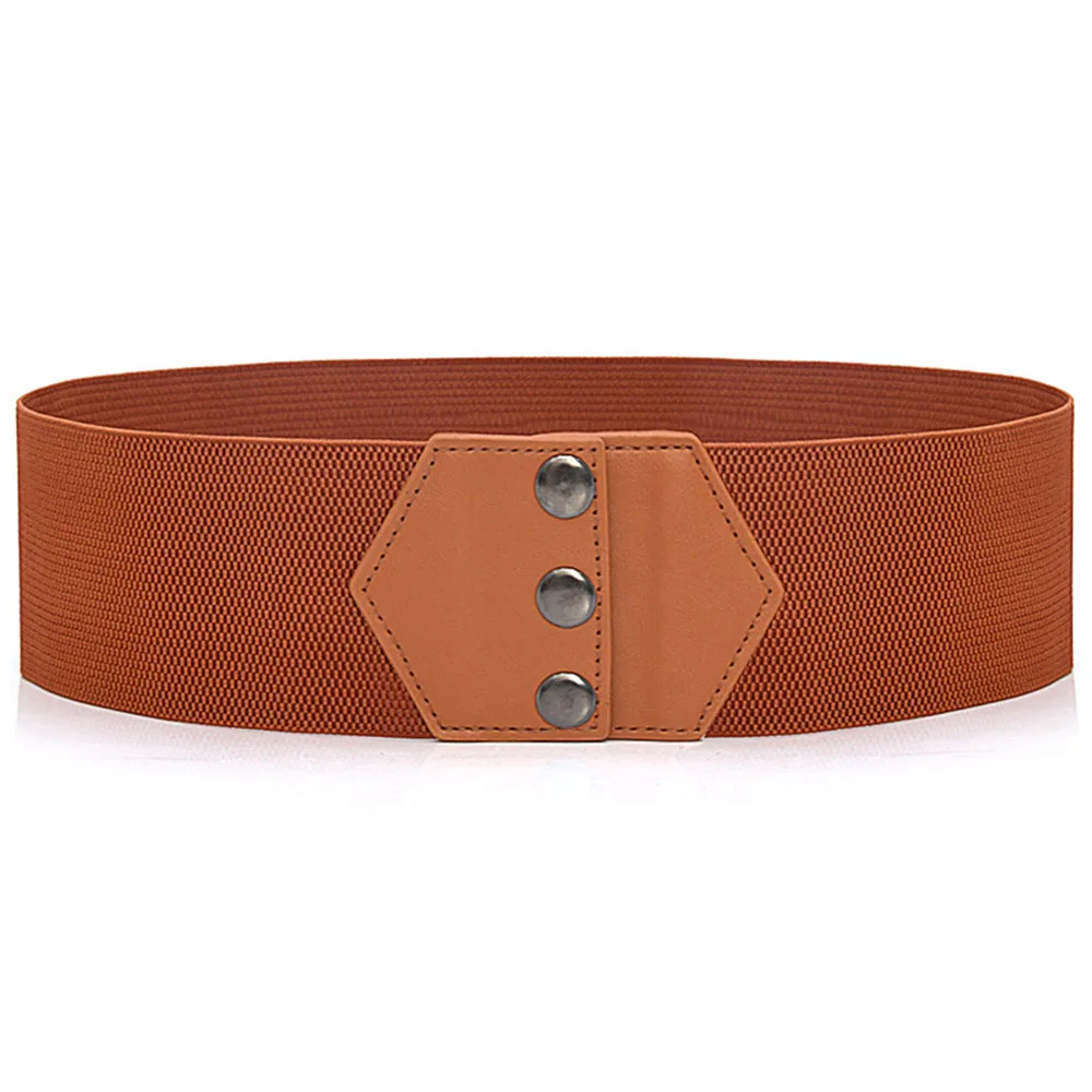 

Female Wide Waistband Fashion Elastic Cinch Belt Women Stretch Waist Band Clasp Buckle Waist Belts Cummerbund Lady Overcoat Belt