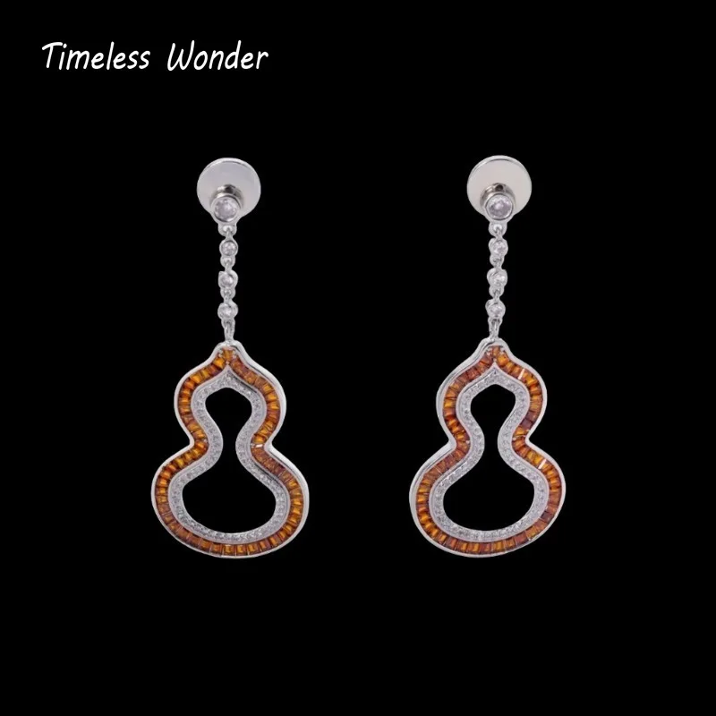 

Timeless Wonder Fancy Zircon Gourd Stud Earrings for Women Designer Jewelry Trendy Sweet Gift Rare Top Neat Classy 3376