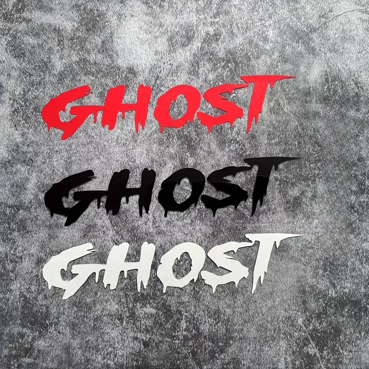 „GHOST“ Graffiti-Stil Wasserdichter Vinyl-Aufkleber für Auto-Stoßstange, Fenster, Motorradhelm, Tankverkleidung, Laptop, Fahrrad-Dekoration