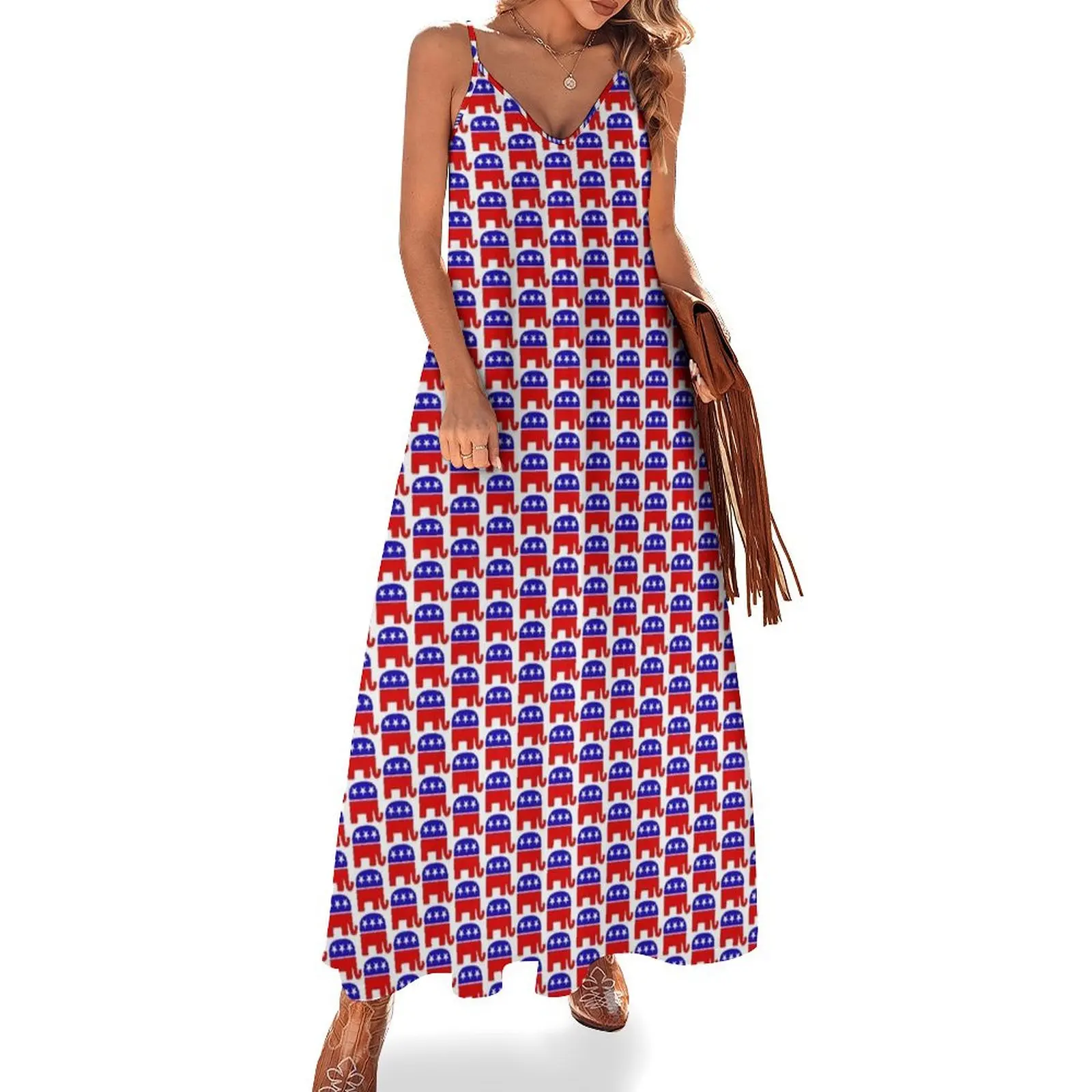 

GOP Elephant Sleeveless Long Dress dress dresses birthday dresses for women elegant dresses plus sizes Women's summer suit Dress