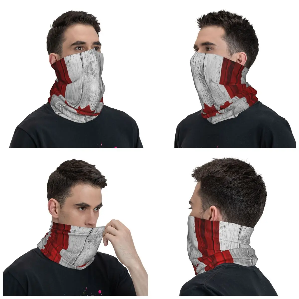 Bandana con estampado de bandera de Canadá para hombre y mujer, bufanda mágica multifuncional para ciclismo, correr, Unisex, a prueba de viento