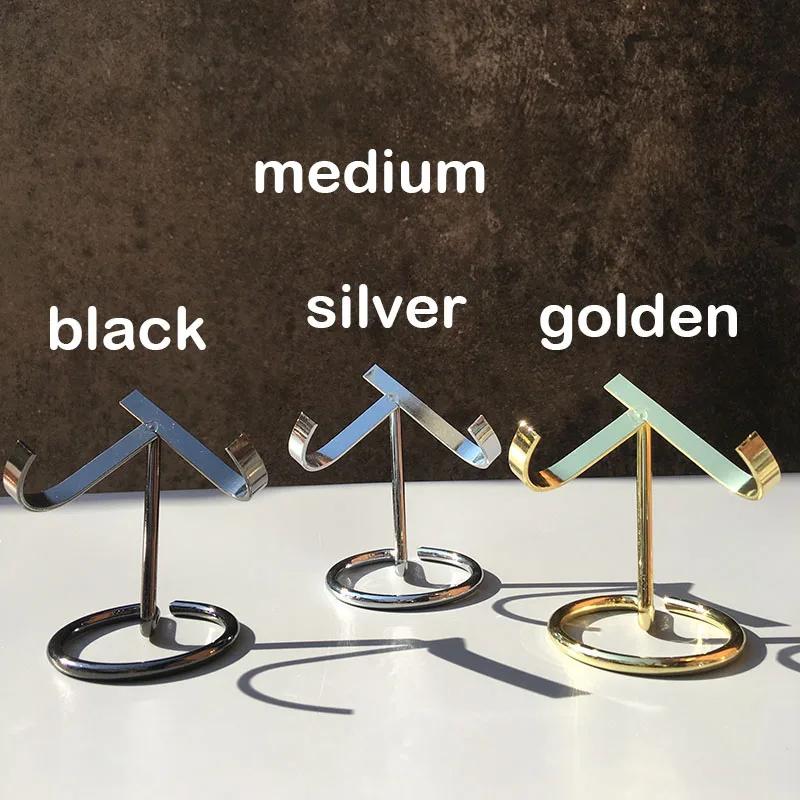 3pcs Metal Crystal Heart Display Base Silver Golden Black Copper Color Hearts Stand Holder For Tabletop Office Home Decoration
