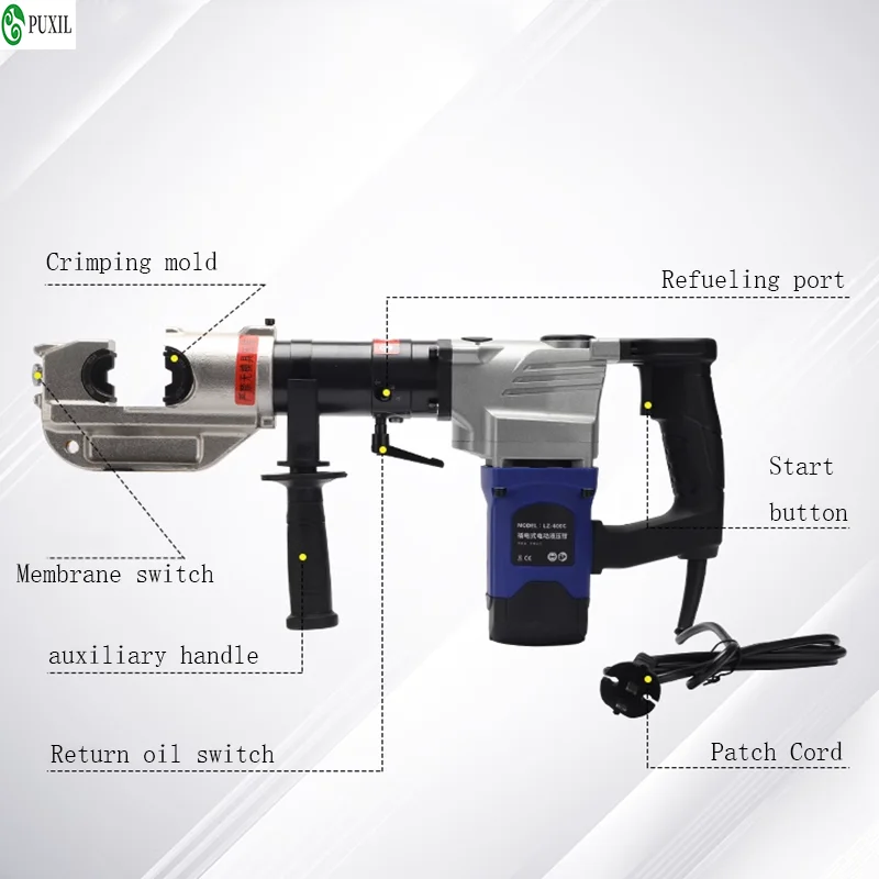 LZ-400C Electric Hydraulic Pliers Electric Power Cable Crimping Tool Cu/Al Terminal Crimping Pliers Range 16-400mm²