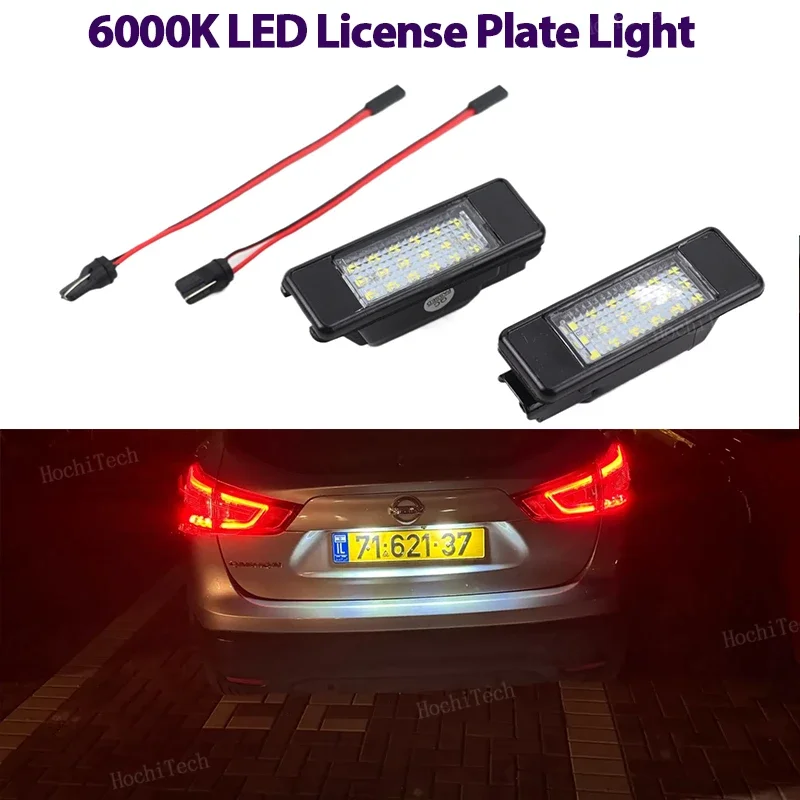 2x Rear LED SMD License Number Plate Lamp 6000K For Nissan Primera P12 Teana Pathfinder Qashqai X-Trail Juke March Rogue Sport