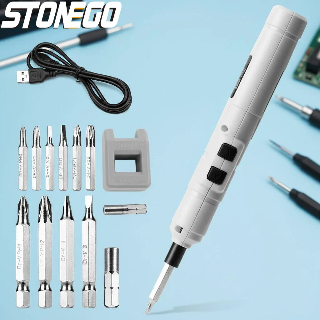 

Мини-электрическая отвертка, беспроводная USB-перезаряжаемая дрель, набор бит и гибким валом, легкий прочный инструмент