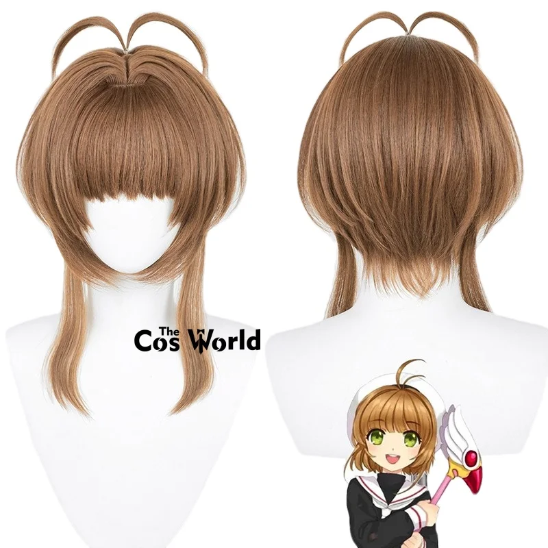 

Cardcaptor Sakura Kinomoto Sakura короткие Хэллоуин аниме косплей парики синтетические волосы + шапочка для парика