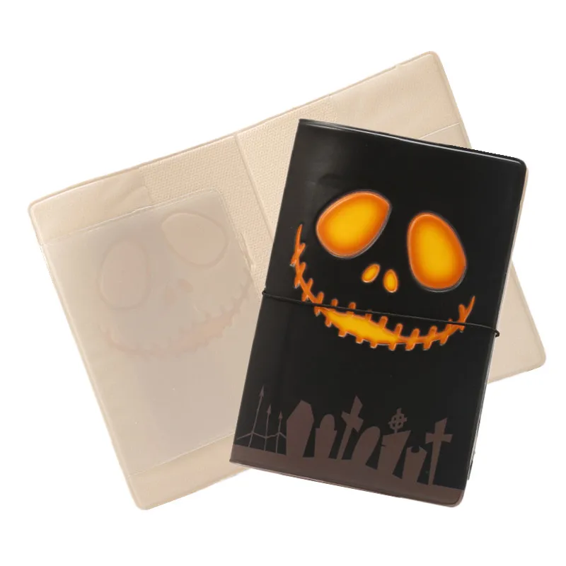 1pc halloween abóbora capa de passaporte caso para acessórios de viagem mundial titular do passaporte protetor manga dos desenhos animados caso de passaporte