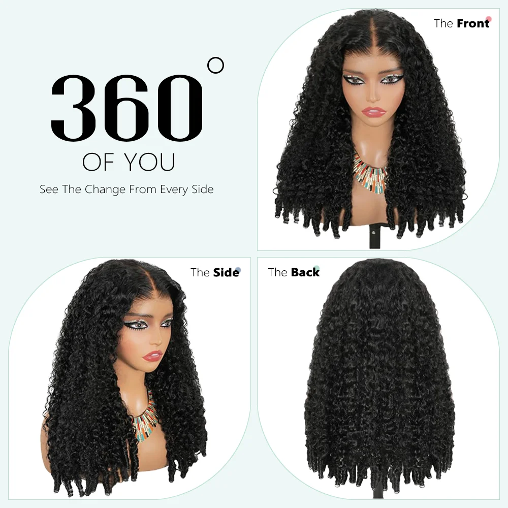 1B Burmese Curly Human Hair Wigs 40 Inches 200% Density 7x6 13x6 13x4 HD Transparent Lace Frontal Wig Black Natural Color For Women Brazilian Hair Pre Plucked Halloween Wig view 5