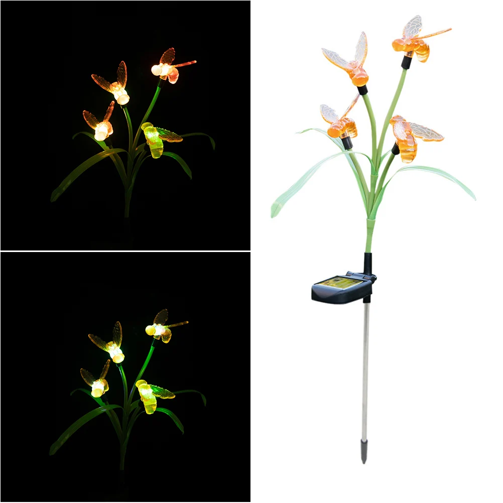 

Solar Garden LED Lawn Lamp Bees Shape Stake IP55 Waterproof Outdoor Patio Yard Ground Patio L Light Plug Scene