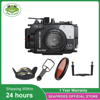 Seafrogs 60M/195FT General Underwater Camera Housing for Olympus TG6 With Dual Fiber-Optic Port Dome Port