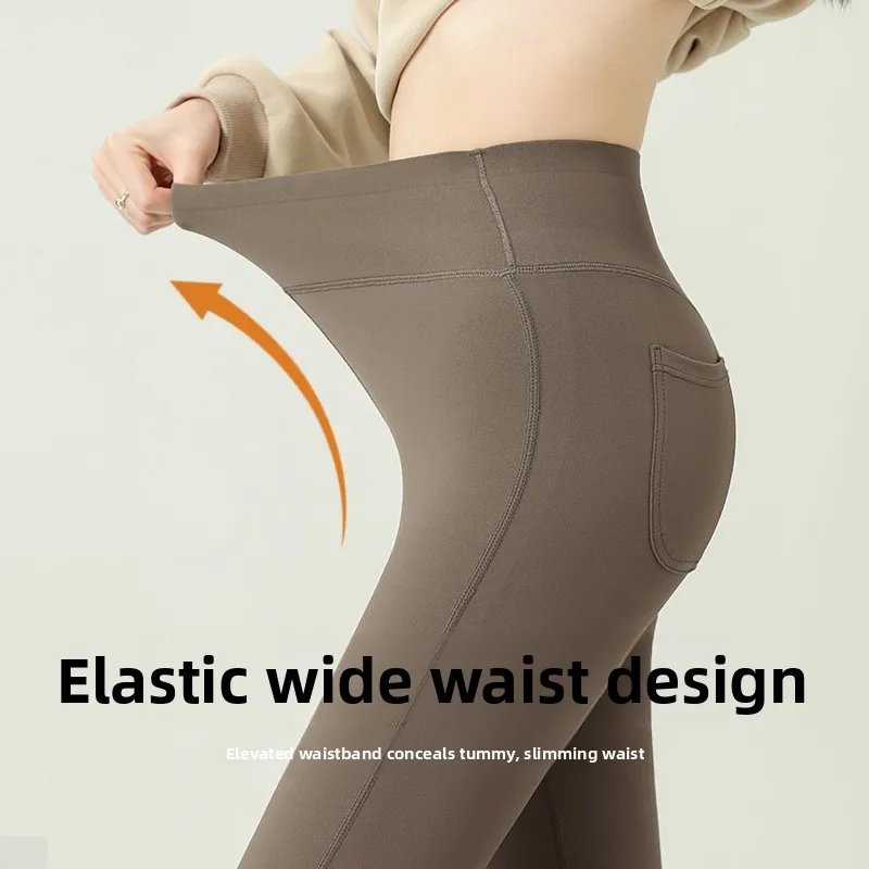 Spring New Women's High Waist Shaping Yoga Pants Sharkskin Tight Fit No Tag Line Nine Points Pencil Pants Comfortable Ca...