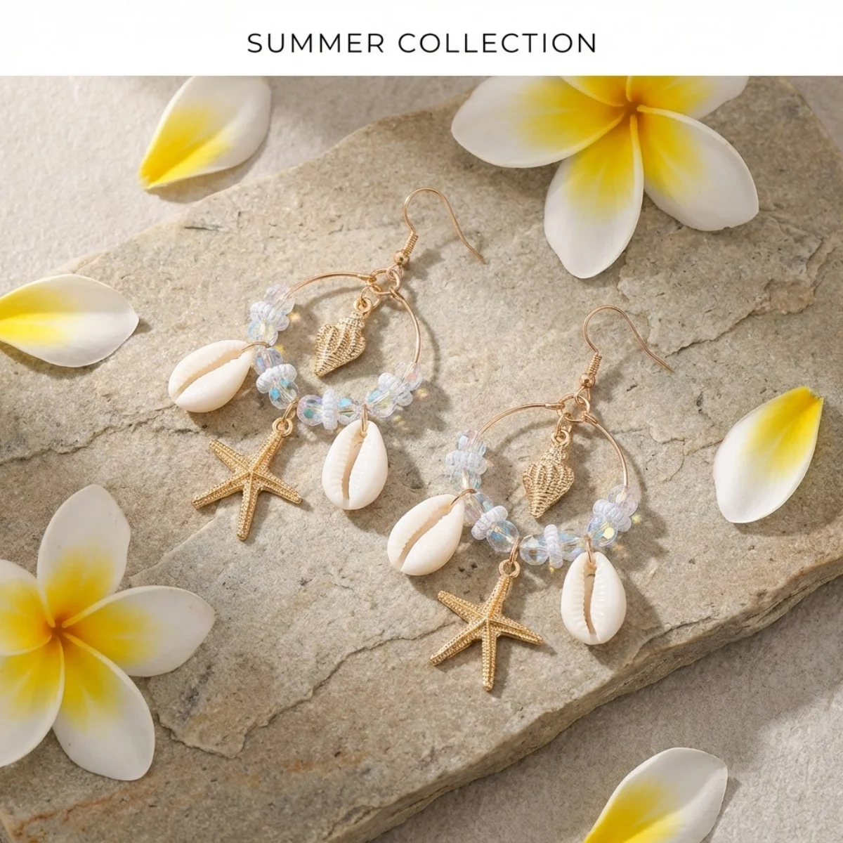 Kristall-Kreis Muschel Seestern Quasten-Ohrringe für Damen und Herren Boho Ozean Seepferdchen Ohrringe Trendiger Sommer-Strandschmuck – Detail 20