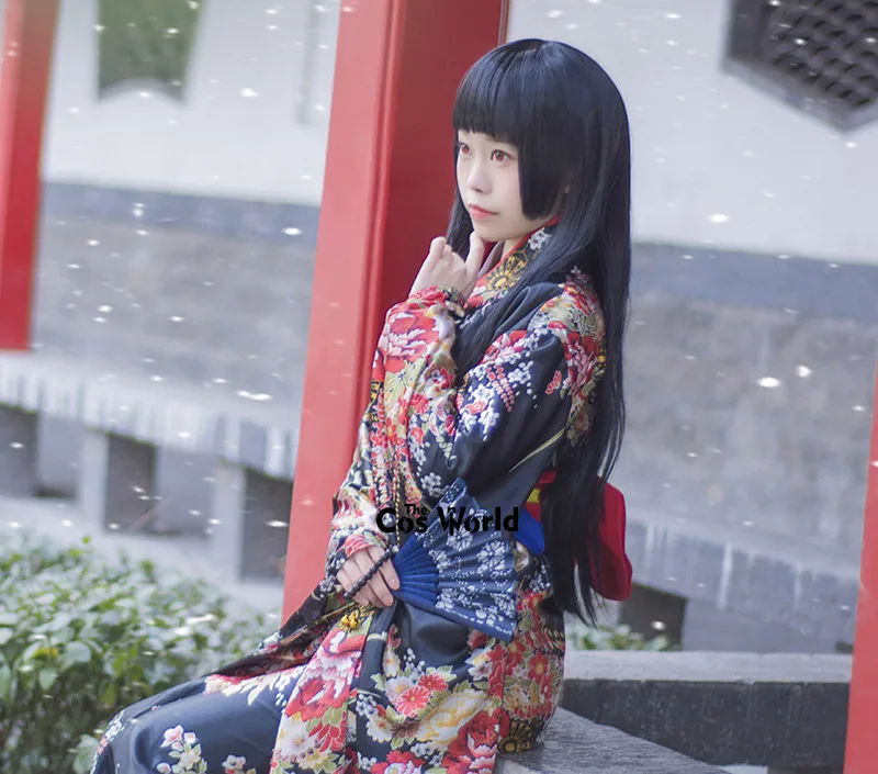 S-5XL ญี่ปุ่น Jigoku Shoujo Enma Ai Kimono Yukata ชุดอะนิเมะชุดคอสเพลย์