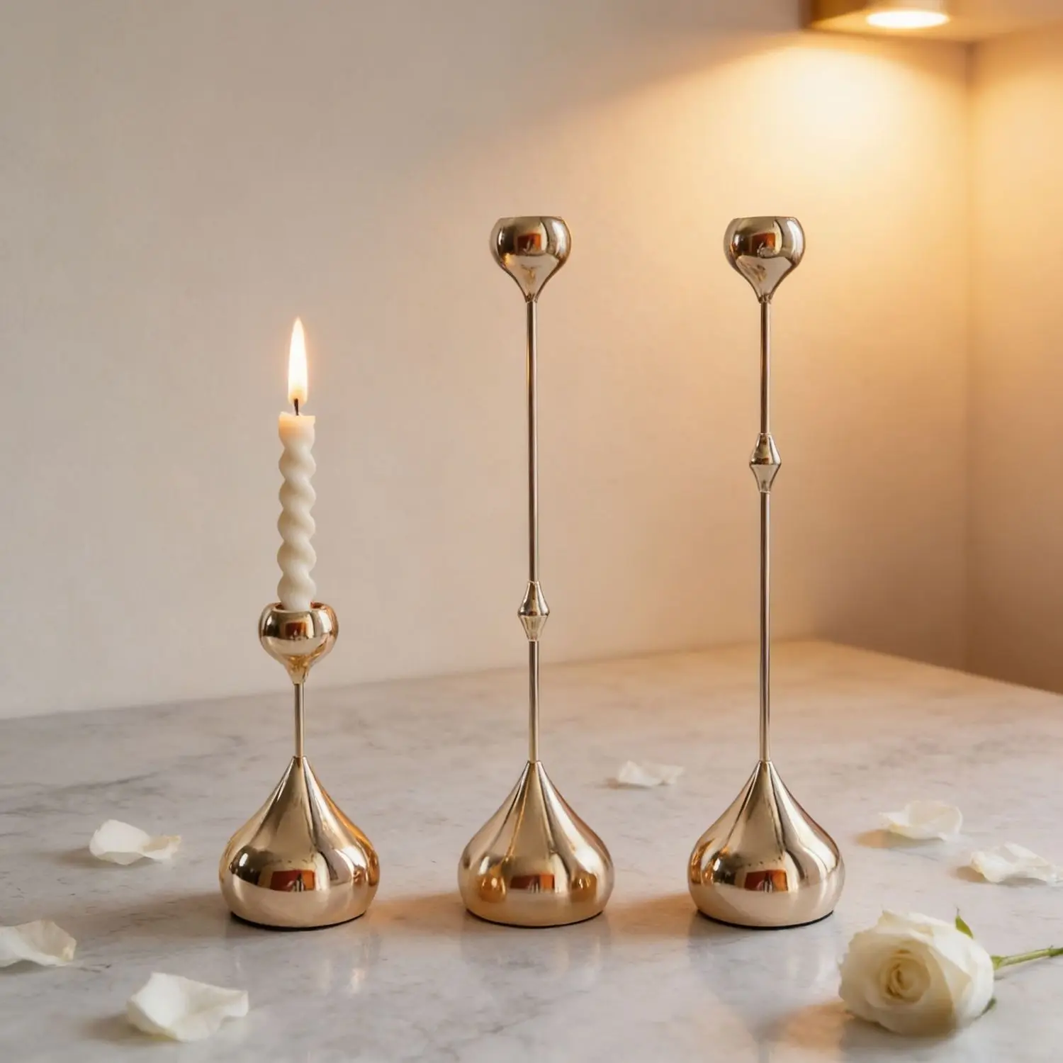 Luxury Gold Candle Holders, Elegant Candlestick For Wedding/Festival Dinner Table Centerpiece Decor Home Hotel Bar Ornaments