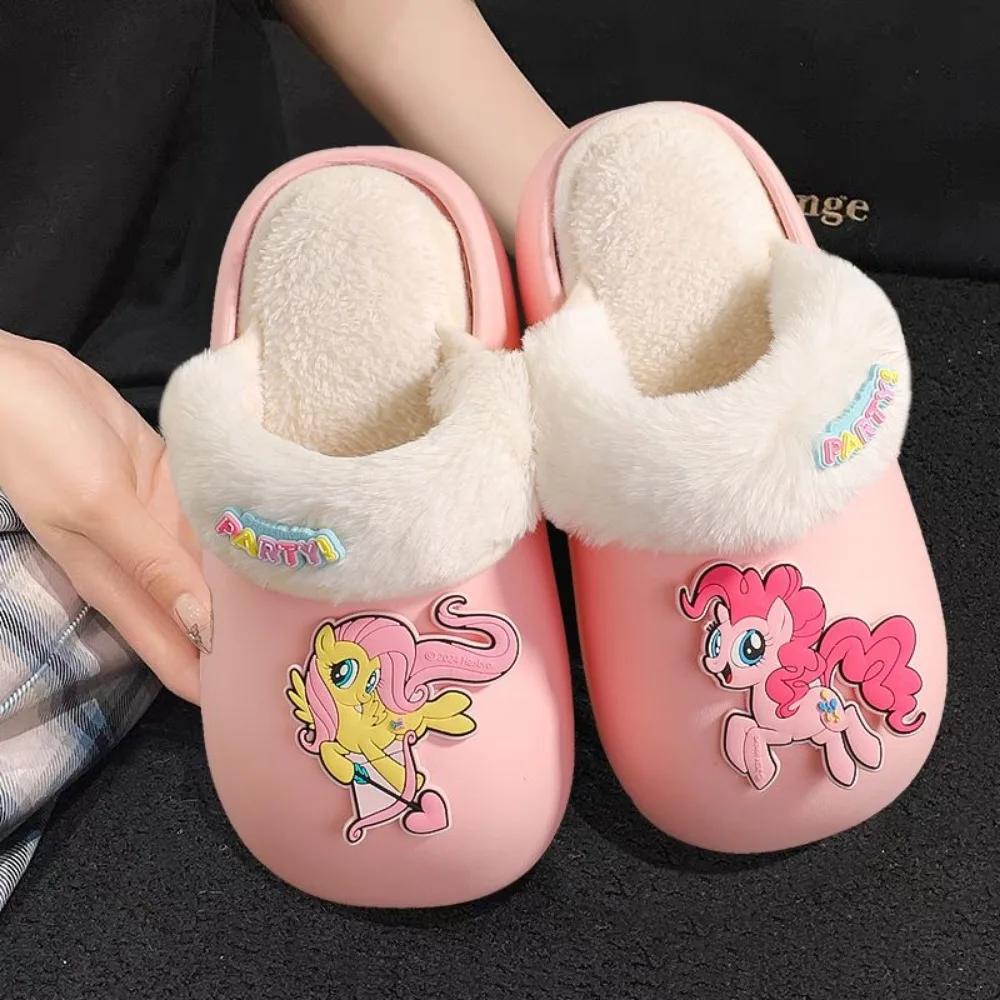 My Little Pony Cotton Slippers Winter Home Indoor Warm Non-slip Waterproof Comfortable Slippers Cartoon Cute Cotton Slipper gift