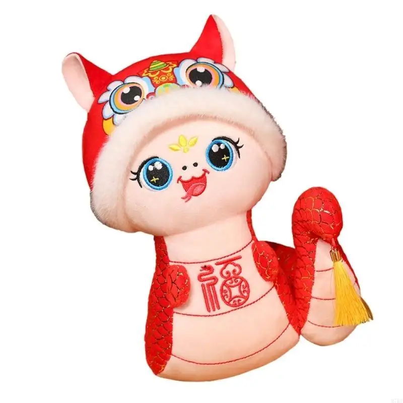 97BE 2025 New Year Zodiacs Snake Stuffed Animal Plush Toy Snake Plushie Gifts