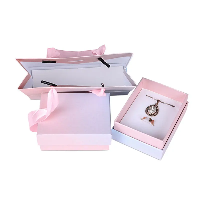 4 Sizes Paper Packaging Box For Jewelry Gradient Color Gift Jewelry Box Earring Bracelet Necklace Storage Box Gift Packaging Box