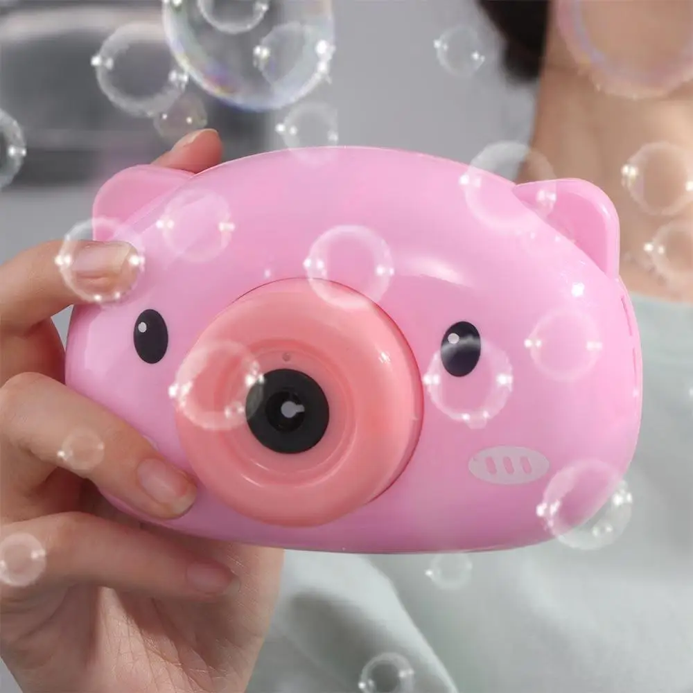 Funny Durable Chilren Bubble Machine Cartoon Automatic Soap Bubble Maker Toy Pig Camera Shape Cartoon Bubble Blower Wedding