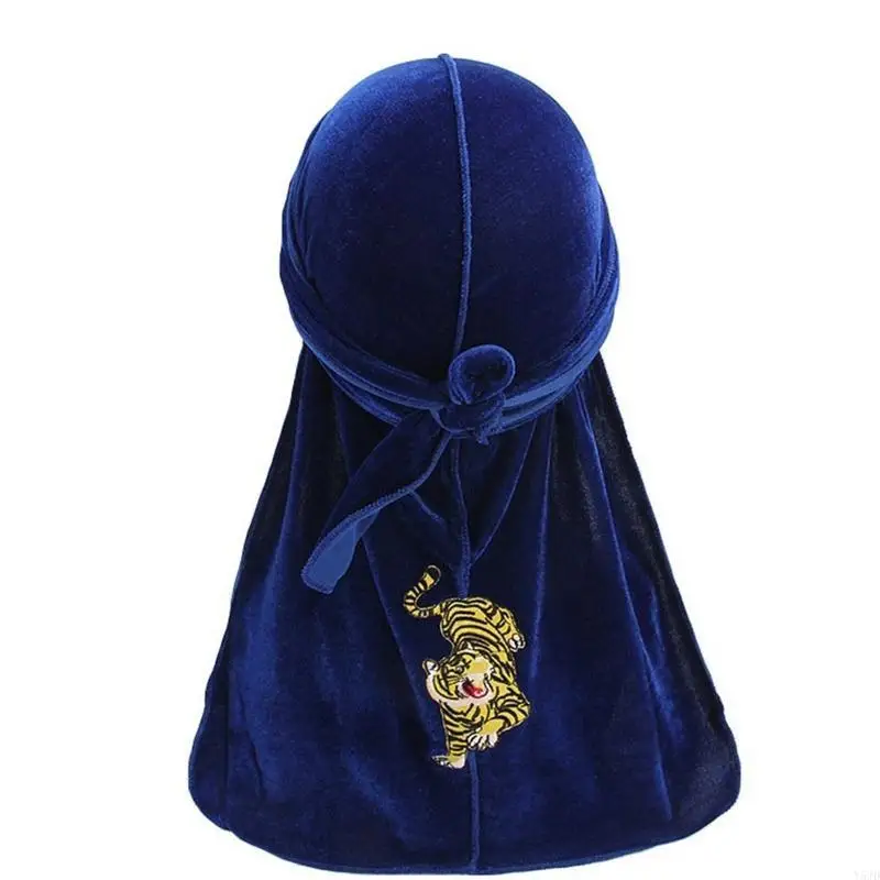 Y5jd color sólido headwraps dourvet durags tampa ajustável para fêmea masculina unissex