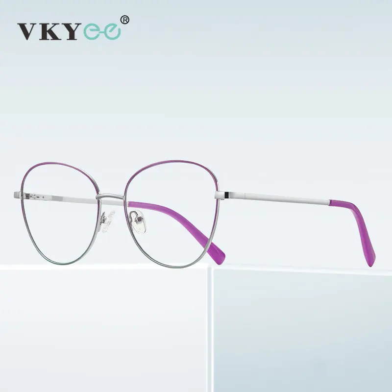 VICKY High Quality Circular Reading Glasses Women Myopia Prevention Blue Light Prescription Glasses Facial Modification PFD3091