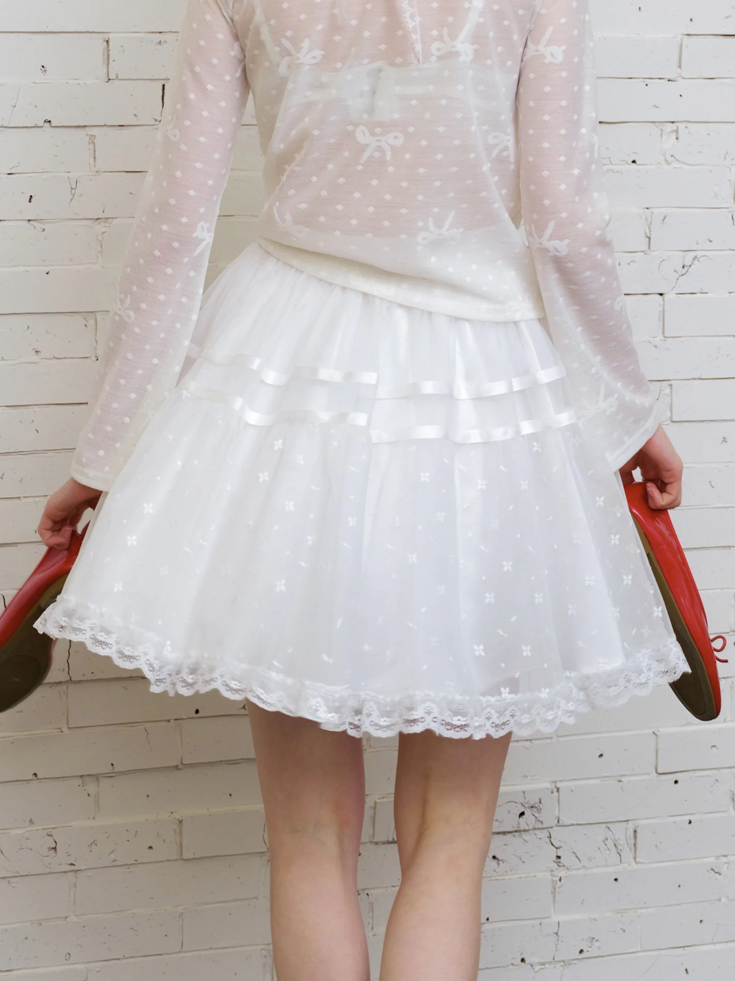 

Spring 2026 White Lace Trim Me Skirt High Waist ort A-Line f Skirt Women's Commute Skin-friendly Breathable Inner Lined