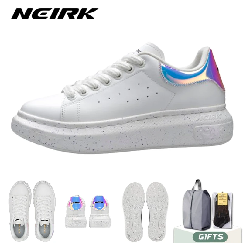 

NEIRK, высокая версия, белые туфли из натуральной кожи, новый стиль, туфли из губки с толстой подошвой, мужская и женская обувь с повышенной подошвой Lnner