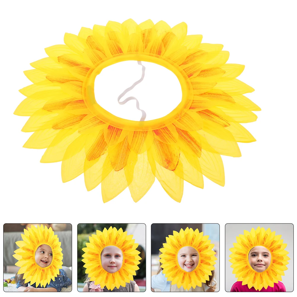 Gorro de girasol ligero para niños, gorro de flores para Cosplay, decoración para fiesta de Halloween, recuerdos de fiesta de girasol, 3 uds.