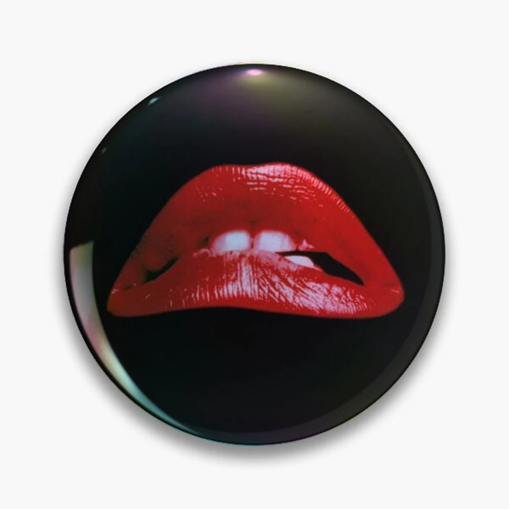 Scary Rocky Lips Pin Holographic Star Heart Pin Brooches Laminated Button Fashion Accessory