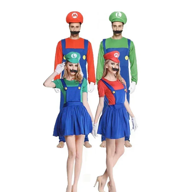 Spiel Anime Cosplay Halloween Kostüme lustige Super Bruder Bros Kinder Fantasia Cosplay Overall Weihnachten Karneval erwachsene Frau Anzug