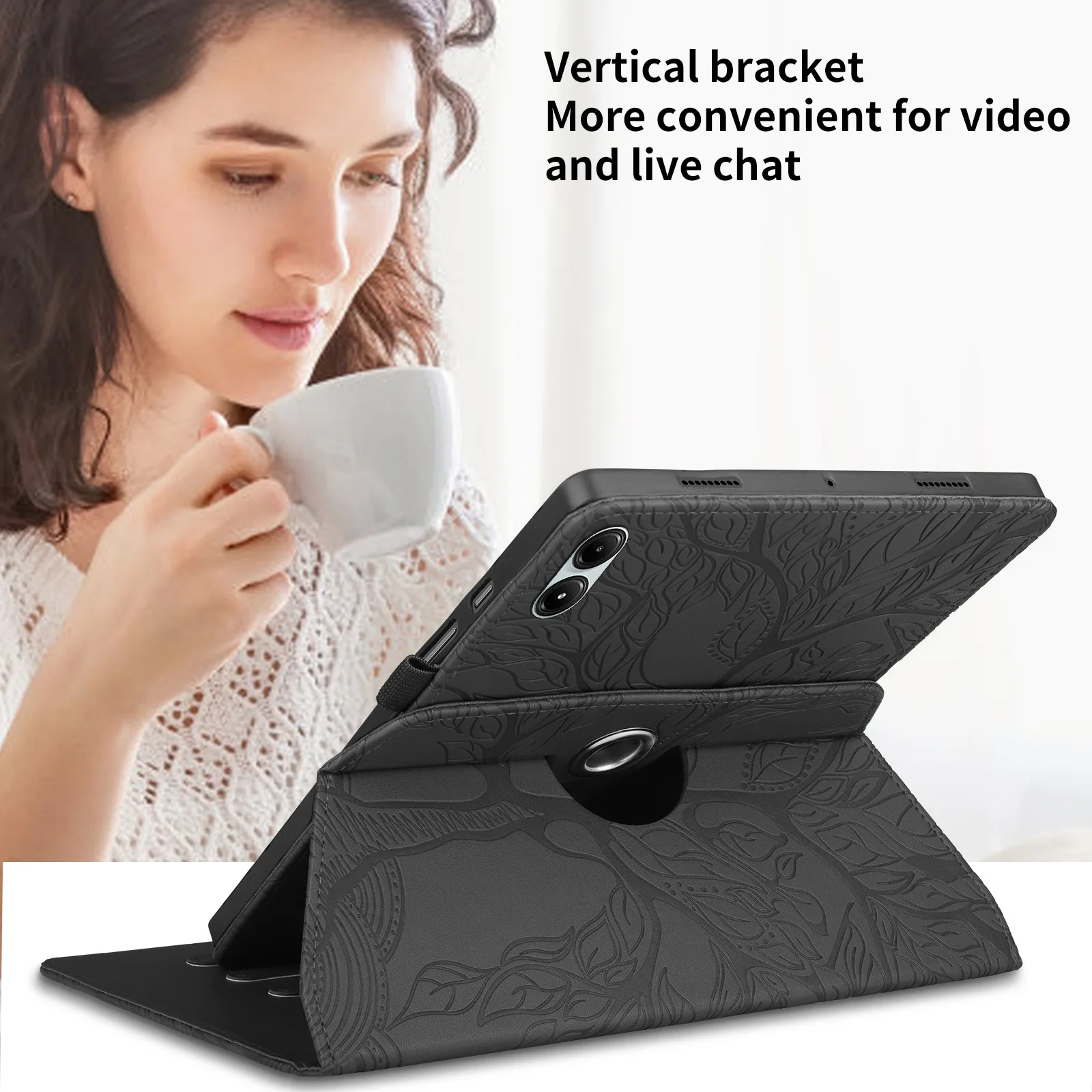 

For Redmi Pad 2 11 Inch 2025 Tablet Case, Rotating Leather Cover with Card Holder, Protective Stand Shell for Redmi IPad SE 2023