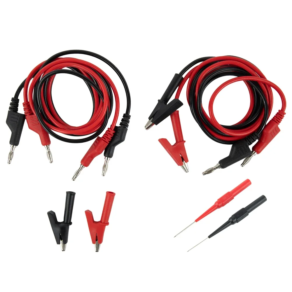 

Multimeter Test Leads Set 8 Pieces Includes 4mm Banana Test Cables Crocodile Clips and Measuring Tips for Circuit Testing
