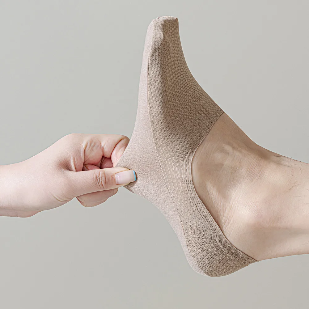 5/10 مزدوجة الرجال السفينة الجوارب 100% القطن إزالة الروائح الكريهة التعرق الصيف الجوارب رقيقة تنفس سيليكون المضادة للانزلاق جوارب حريرية حقيقية