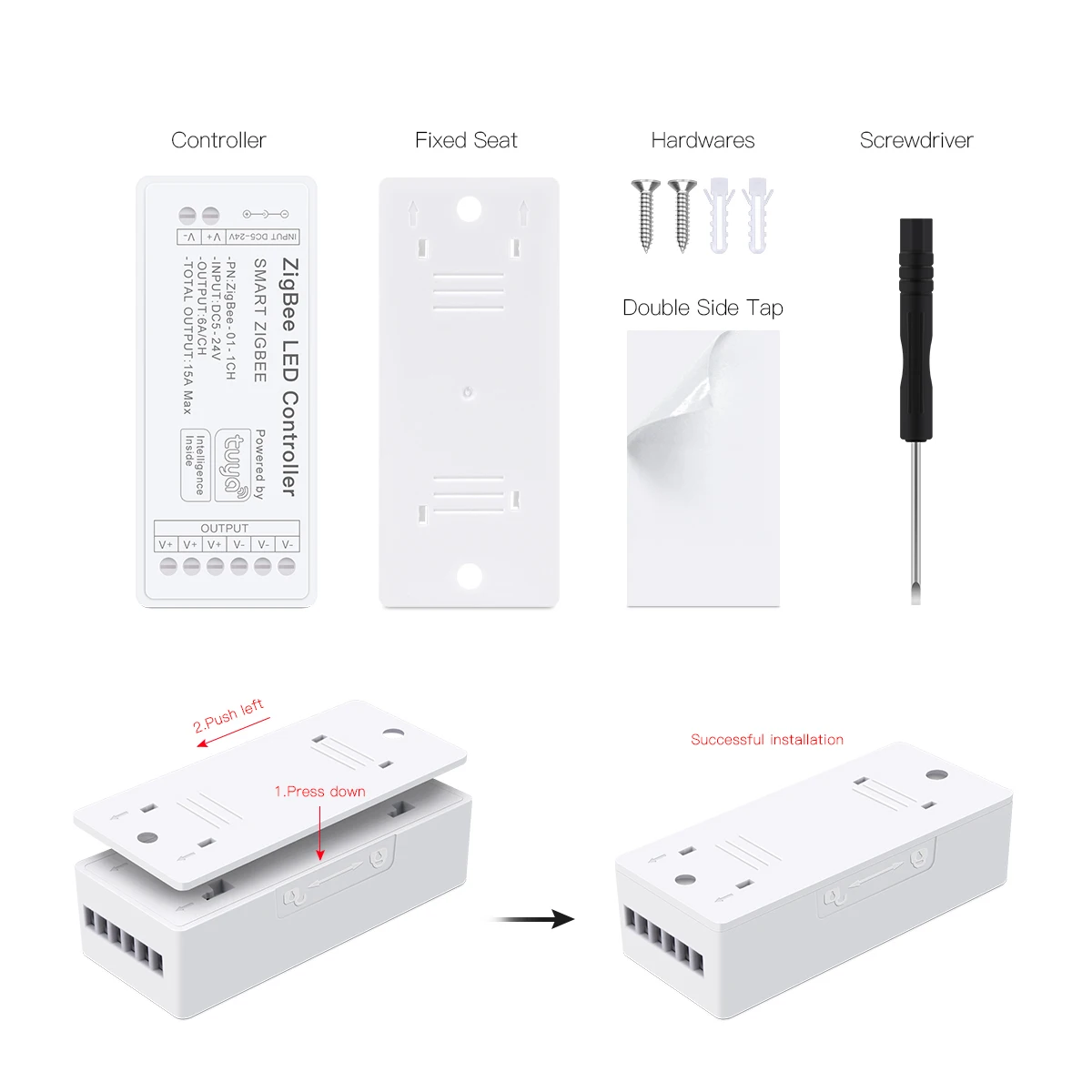 Imagem -05 - Controlador Tuya Zigbee Rgb 5v24v Fita Led Rgbw Rgbcct Trabalhar com Ponte Gateway Smartthings Ponte