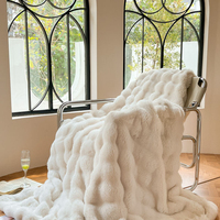 Luxury Faux Fur Rabbit Fur Thickened Blanket, Winter Soft Blanket Throw for Home Bed Sofa Cover 100X150cm 150X200cm 200X230cm