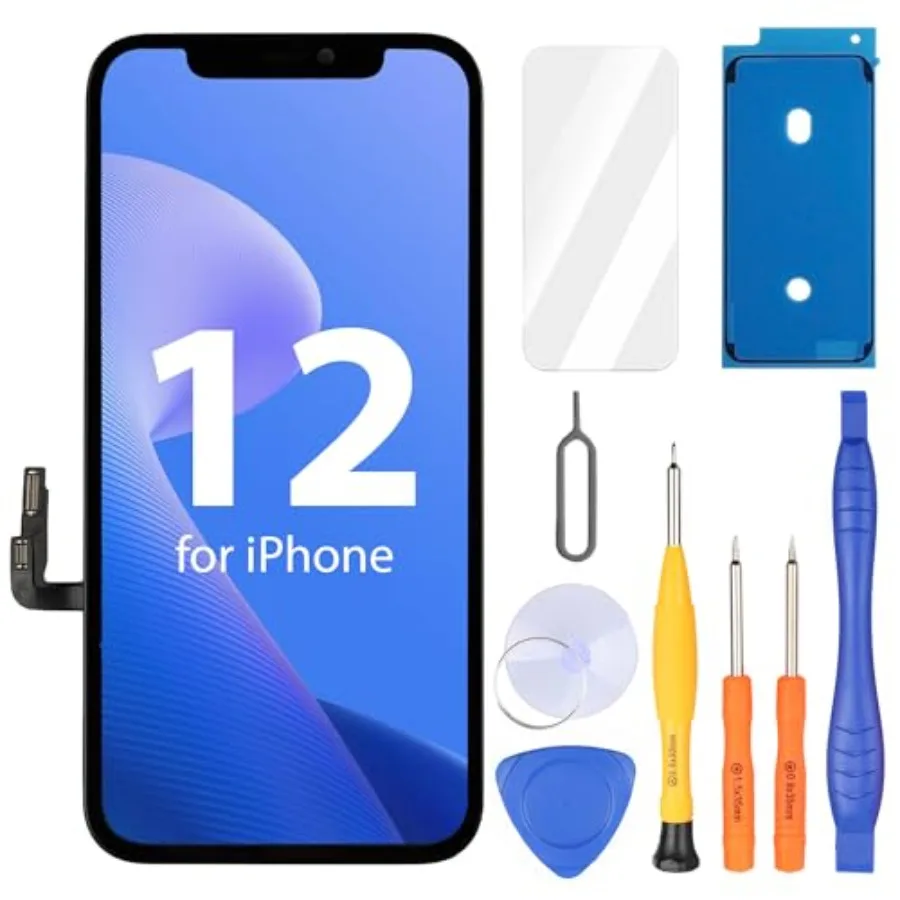 

Ayake для iPhone 12 12 Pro Замена экрана 6,1-дюймового ЖК-дисплея FHD и сенсорного экрана с дигитайзером True Tone Программируемое лицо I