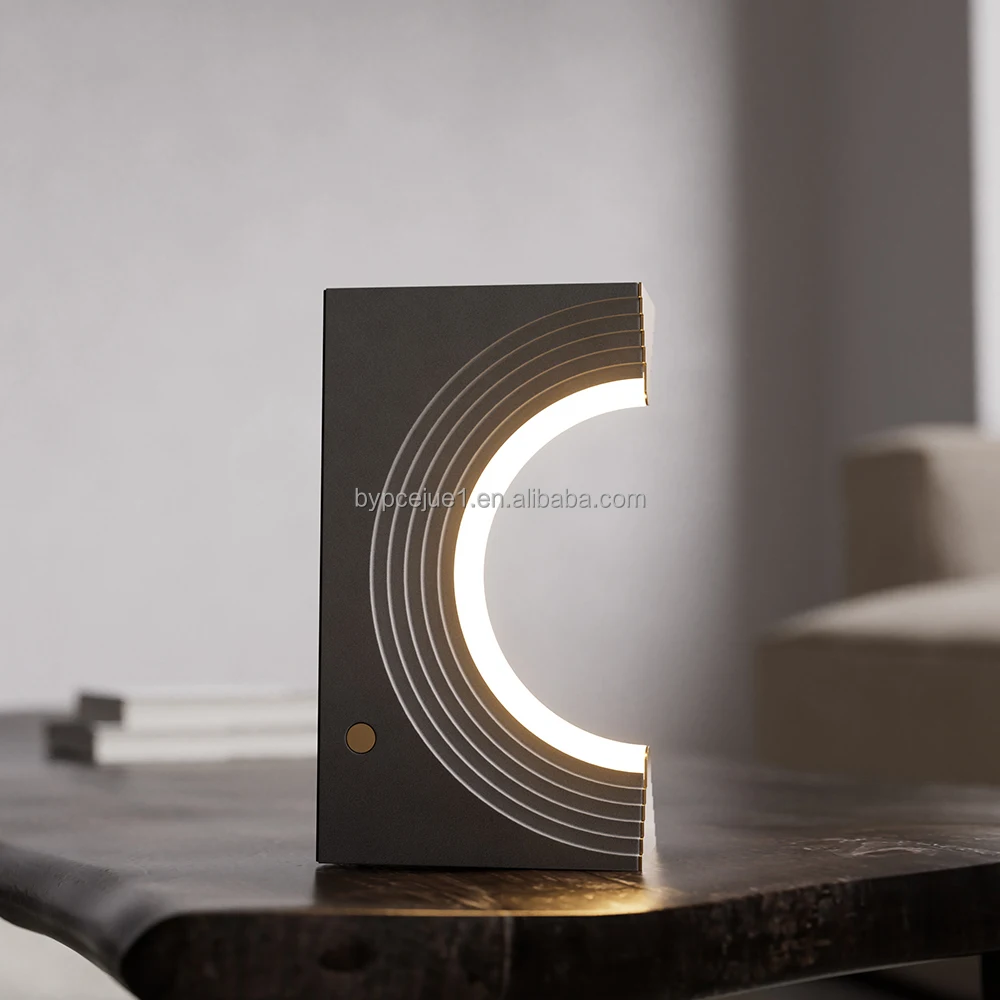 

Minimalist Led Touch Glass Concrete Table Lamp Modern Indoor Bedside Decoration Night Light Atmosphere Lamp