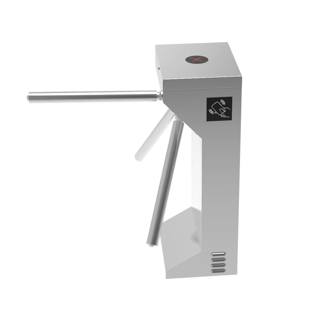 Outdoor Installation Long-Lasting Use Access Control Solution 304 Stainless Steel Vertical Tripod Arm Turnstile